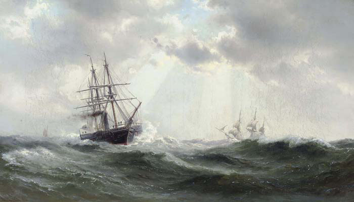 A Paddlesteamer in a Heavy Swell